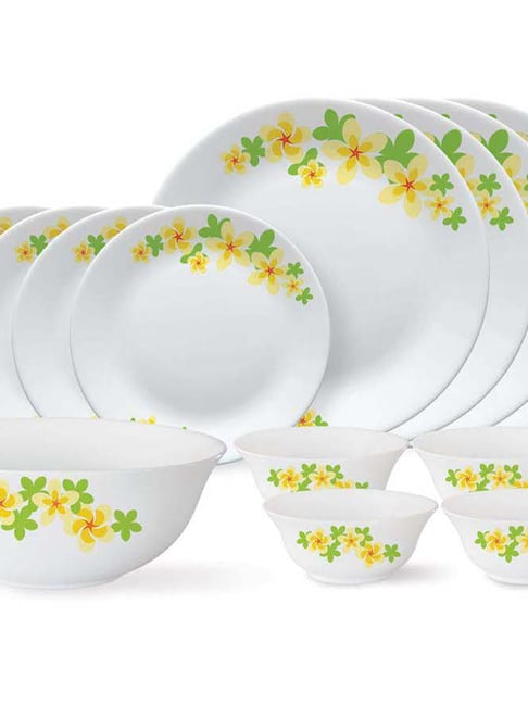 Buy Larah by Borosil Tiara Series Golden Shower 13 Piece Dinner