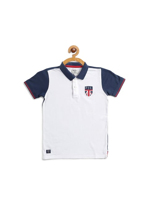 Pepe Jeans Kids White Solid Polo T-Shirt