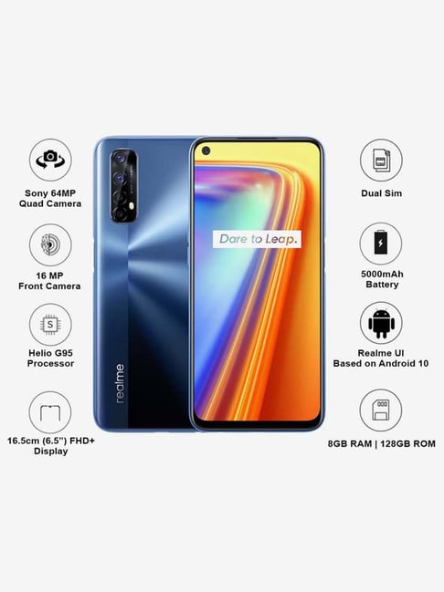 Buy RealMe 7 128 GB (Mist Blue) 8 GB RAM, Dual SIM 4G Online At Best ...