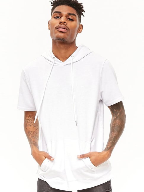 Buy Forever 21 White Hooded Sweatshirt for Mens Online Tata CLiQ