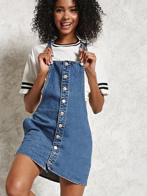 DISTRESSED DENIM OVERALL DRESS – Boutique by Alexia