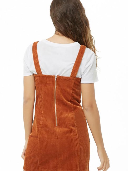 orange overall dress