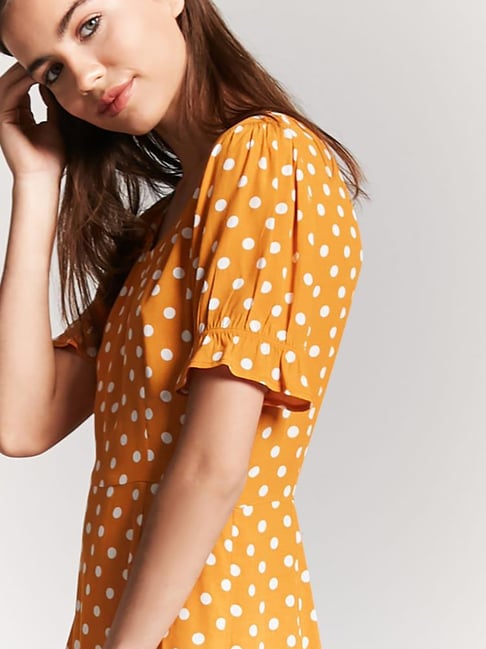forever 21 orange polka dot dress Forever 21 Orange Sienna Floral Mini Dress