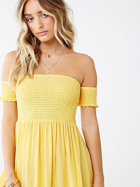 Buy Forever 21 Yellow Flare Fit Dress for Women Online @ Tata CLiQ