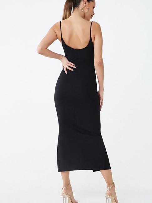 forever fierce black bodycon dress Roxy Mesh-Detail Bodycon Midi Dress in Black - Size 4 to 16