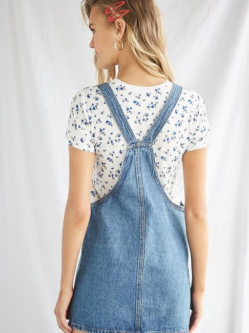 Buy Forever 21 Blue Textured Denim Overall Dress for Women Online @ Tata  CLiQ