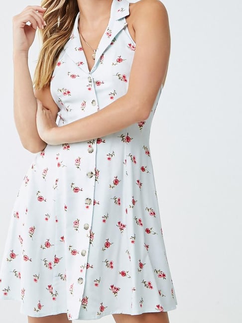 Buy Forever 21 Mint & Red Floral Print Dress for Women Online @ Tata CLiQ