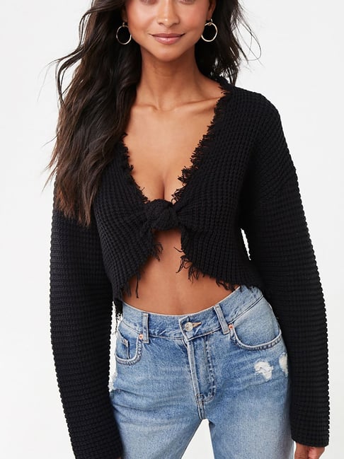 Forever 21 black cropped cheap sweater