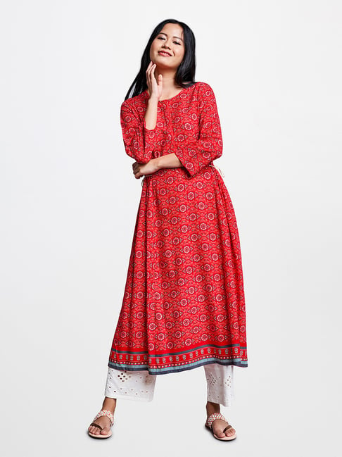 Buy Global Desi Red Printed Dress for Women Online @ Tata CLiQ