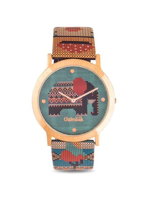 Chumbak Ombre Aztec घड़ी - टील - महिलाओं के लिए वॉच, एनालॉग स्ट्रैप वॉच,  धातु का डायल, महिलाओं के लिए कलाई घडी, लड़कियों के लिए अनौपचारिक घड़ी ...