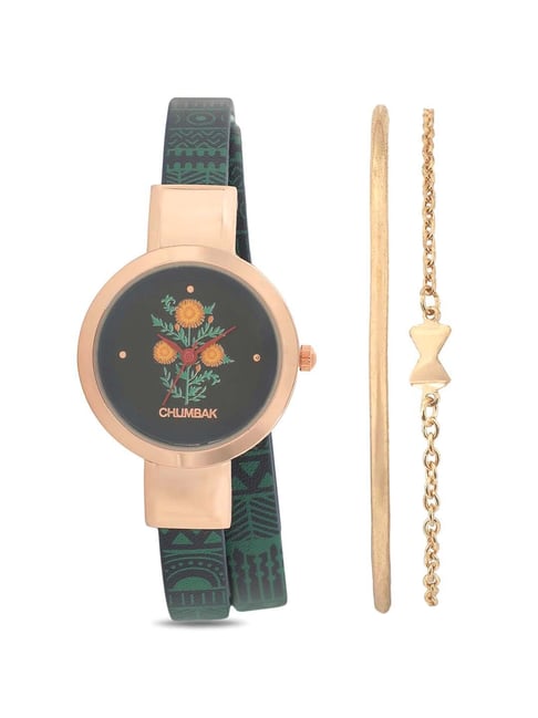 Buy Chumbak QC9 Analog Watch for Women with Bracelet Set Combo at