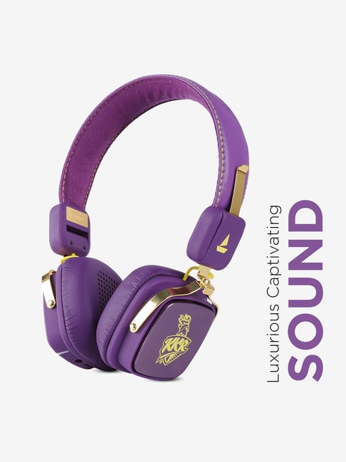 Boat Rockerz T Kkr Edition Bluetooth Headphone With Luxurious Sound Thunder Purple From