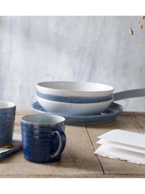 Buy DENBY Studio Blue White Chalk Pasta Bowl (1050 ml) Set of