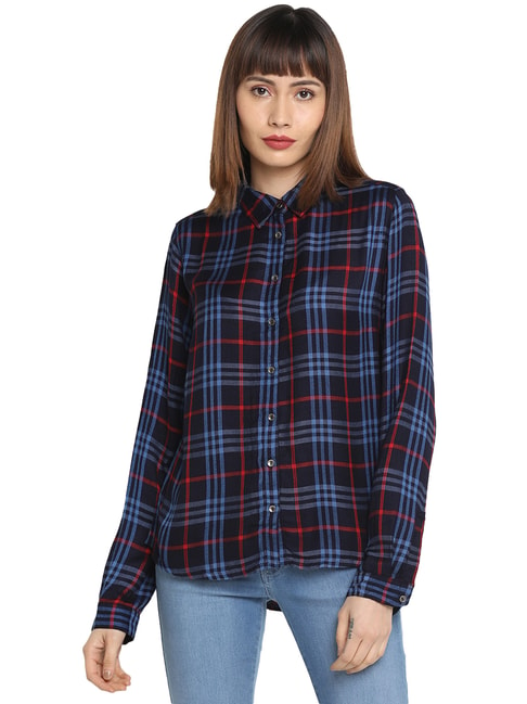 Pepe Jeans Navy Checks Shirt Price in India