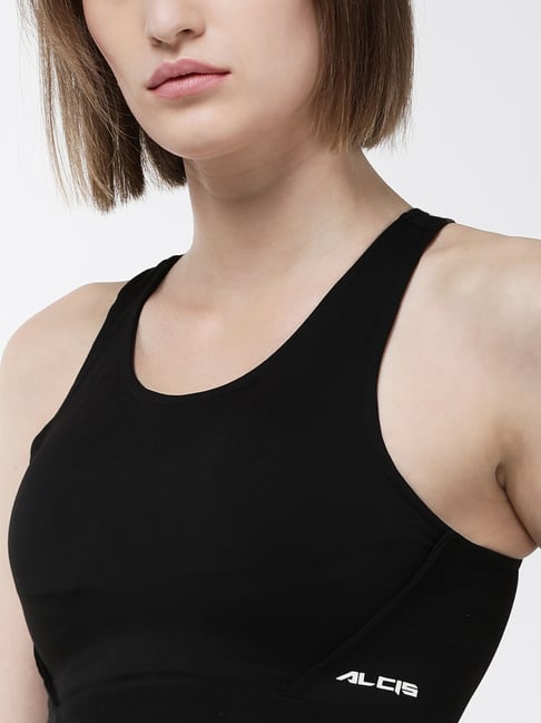 ALCIS Black Full Coverage Sports Bra