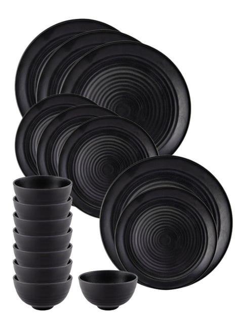 Goodhomes Black Melamine 16 Piece Dinner Set at Best Price Tata CLiQ