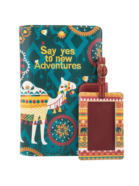 Chumbak Say yes to new Adventures Multicolor Small Passport Holder Case