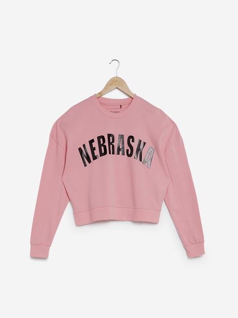 pink crop sweatshirt