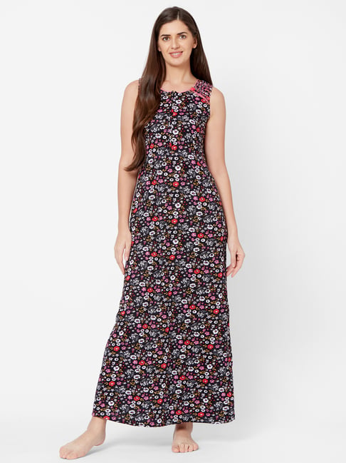 Buy Juliet Black Floral Print Nighty from top Brands at Best Prices Online  in India