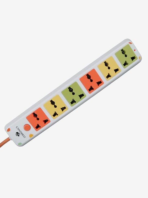Zebronics 2500W 6 Socket Extension Board ZEB 6PS, Multicolor