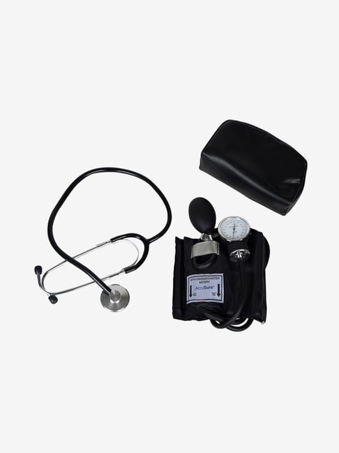 AccuSure Aneroid Sphygmomanometer with Stethoscope (Black)