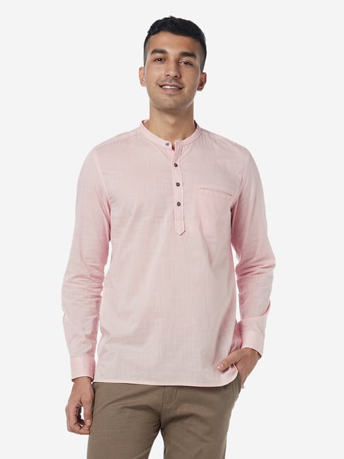 Buy ETA by Westside Light Pink Pure Cotton Resort Fit Shirt for Men Online  @ Tata CLiQ