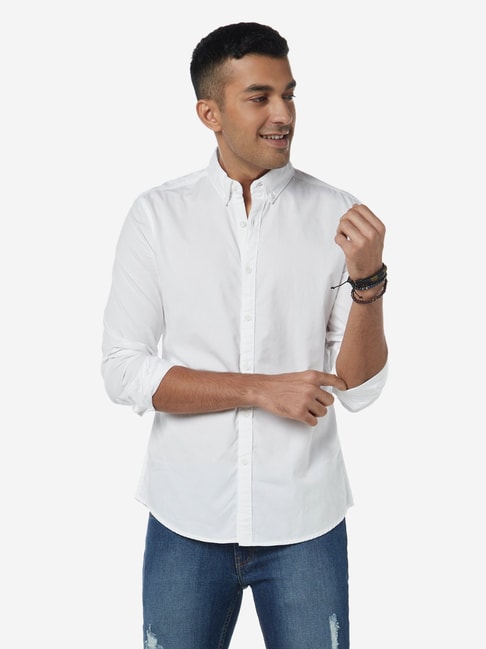 Buy Nuon By Westside White Pure Cotton Slim Fit Shirt For Men Online @ Tata  Cliq
