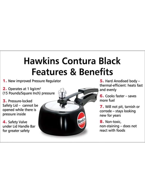 Hawkins Contura Black L Pressure Cooker Set of