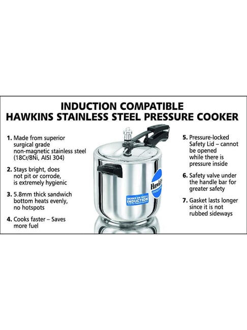Hawkins Classic Hawkins Pressure Cooker Litre Hawkins Silver