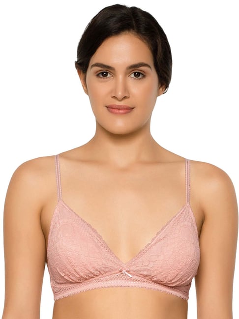 Wacoal Belle Padded Non-Wired 3/4Th Cup Lace Fashion  Bra - Peach Price in India