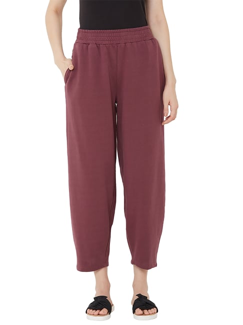 Buy Mystere Paris Maroon Cotton Lounge Pants for Women Online @ Tata CLiQ