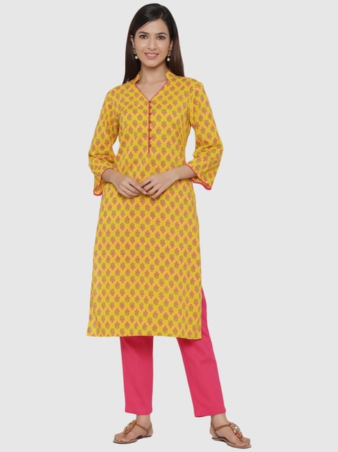 Designer Cotton Yellow KurtiManufacturer,Supplier In Rajasthan