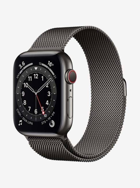 Apple Watch Series 6 (GPS + Cellular, 44mm) - Graphite Stainless Steel Case Graphite Milanese Loop