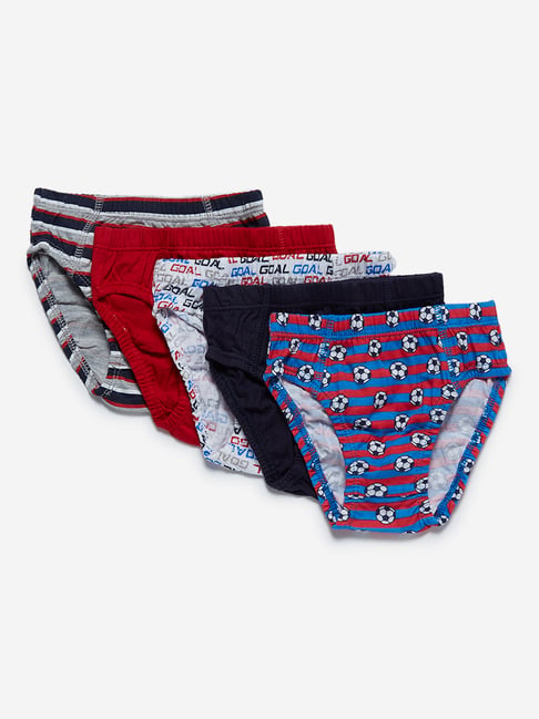 Buy HOP Kids by Westside White Printed Briefs Pack of Five for