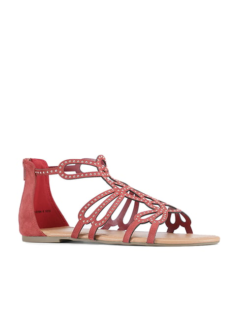 Buy STEVE MADDEN Womens Casual Wear Zip Closure Gladiator Flats | Shoppers  Stop