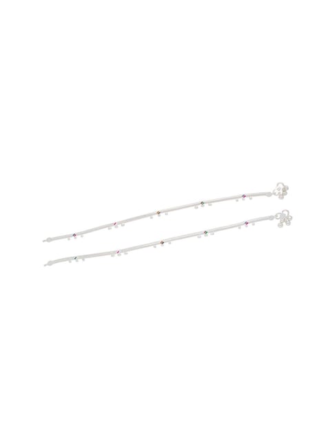 Sri Jagdamba Pearls 0.8 Silver Anklets-picture-48