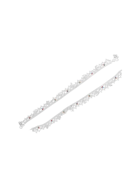 Sri Jagdamba Pearls Ariana 0.8 Silver Anklets-picture-34