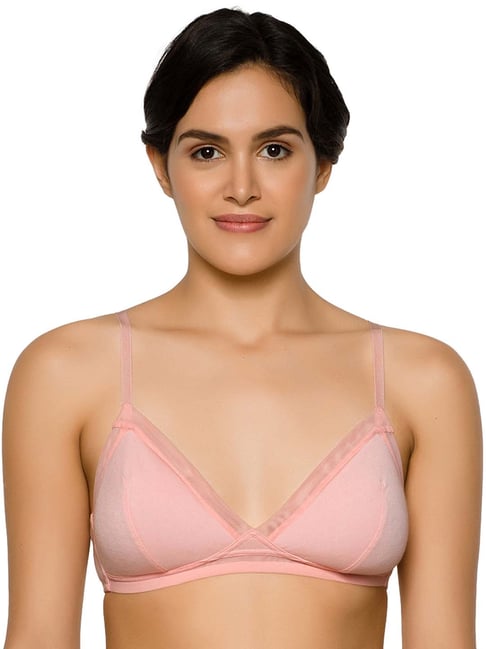 Buy Peach Padded Non-Wired T-Shirt Bra Online India, Best Prices