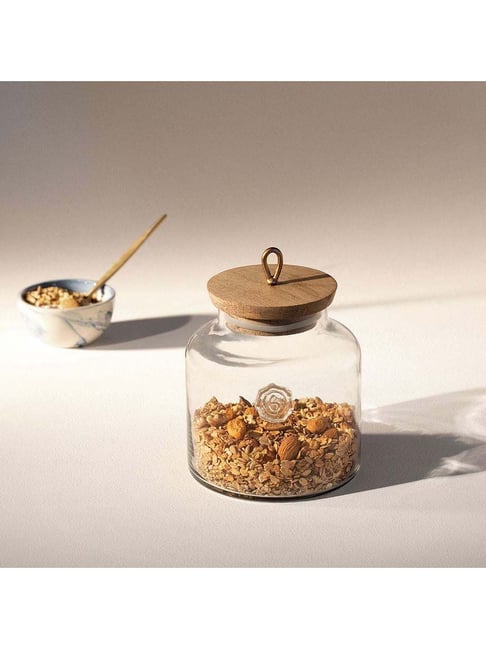 ellementry Madin Transparent Glass Jar with Lid ( ml) - Set of 1-picture-37