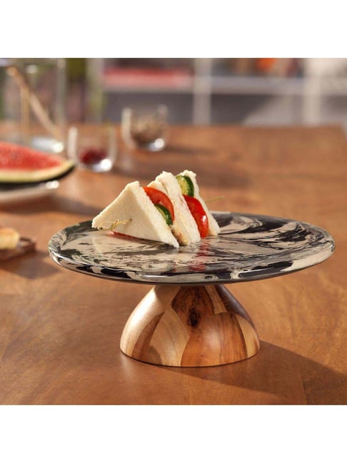 Buy ellementry Carbon Black Ceramic Cake Stand Set of at Best