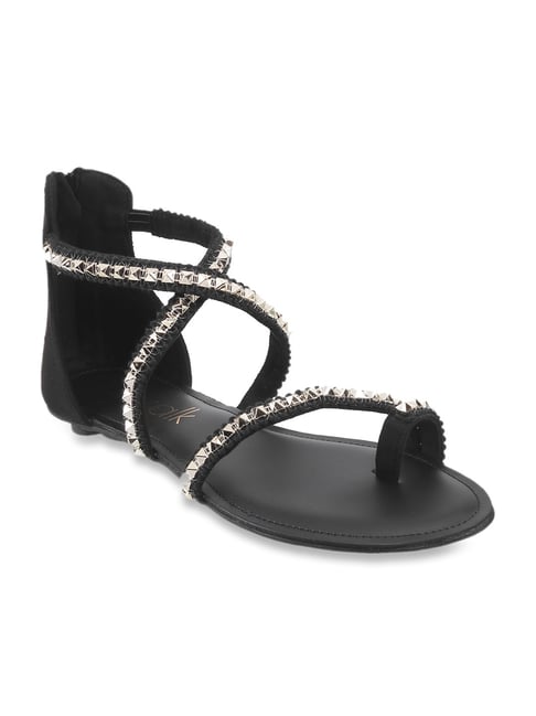 INC Black Strappy Sparkle Wedge Sandals, Size - Elements Unleashed