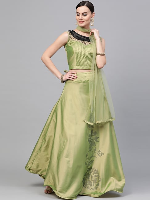 Buy Chhabra 555 Green Embellished Lehenga Choli Set With Dupatta for Women  Online @ Tata CLiQ