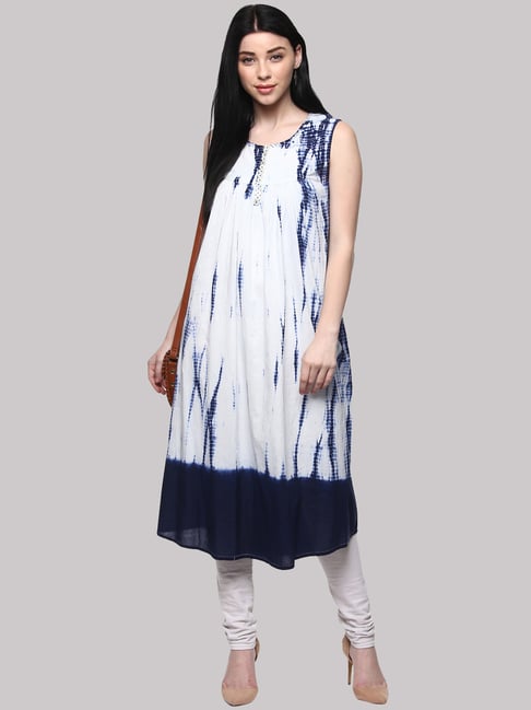 Geroo Jaipur Indigo Hand Block Printed Straight Pure Cotton Kurta-picture-37
