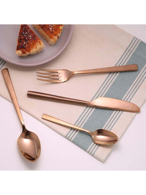 ellementry Enigma Rose Gold Stainless Steel 4 Piece Cutlery Set-picture-15