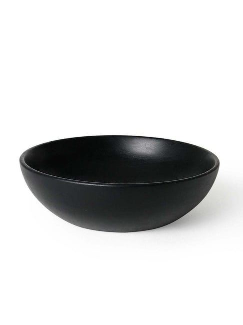 ellementry Midnight Black Mango Wood Salad Bowl - Set of 1