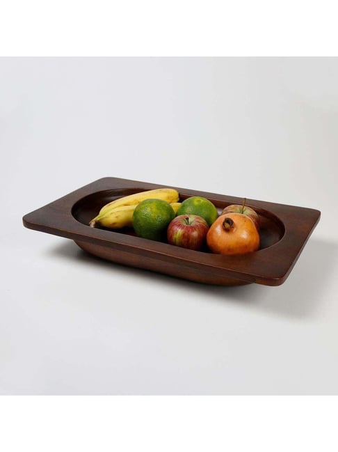 Buy ellementry Natural Mango Wood Fruit Bowl Set of at Best