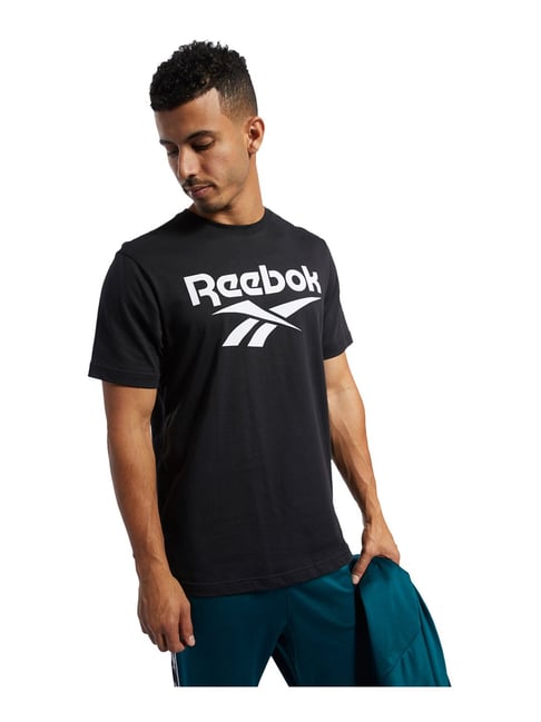 Reebok Black Cotton Regular Fit Printed T-Shirt-picture-28