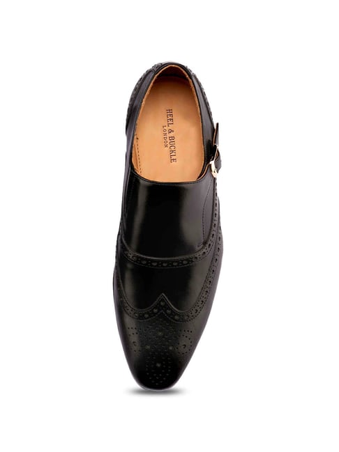 Heel \u0026 buckle London Men's Black Monk Shoes