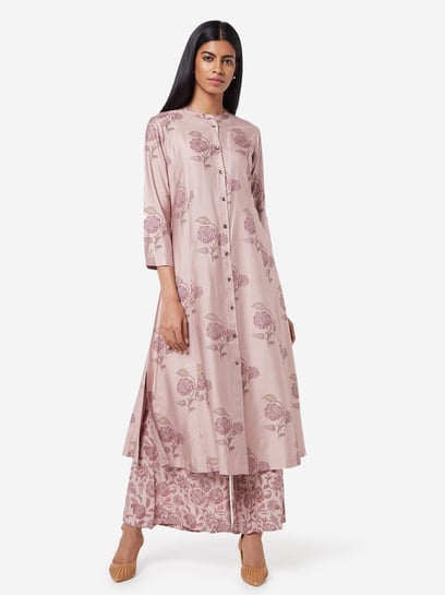 Buy Zuba by Westside Lilac A-Line Silk Blend Floral Kurta for Women Online  @ Tata CLiQ