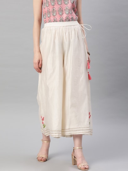 Buy Off White Jacket- Cotton Silk Embroidered Bird Round Kurta And Pant Set  For Women by The White Tree Studio Online at Aza Fashions.